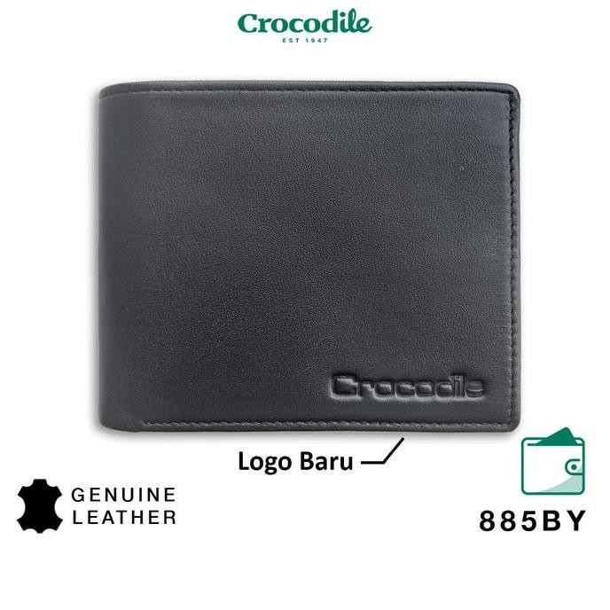 Murah Crocodile 885By Dompet Pria Men Wallet Leather Kulit Original - Hitam