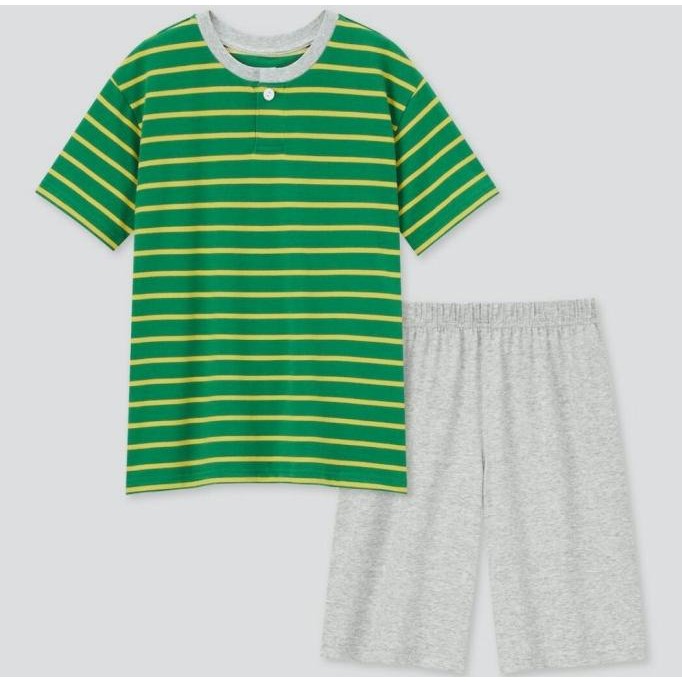 Murah Uniqlo Kid Airism Cotton Blend Set Atasan Lengan Pendek Dan Celana