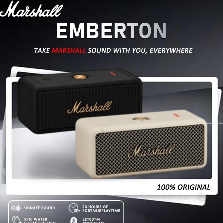 [100%Ori] Marshall Emberton Portable Bluetooth Speaker Luar Ruangan & Home Bluetooth Subwoofer Wirel