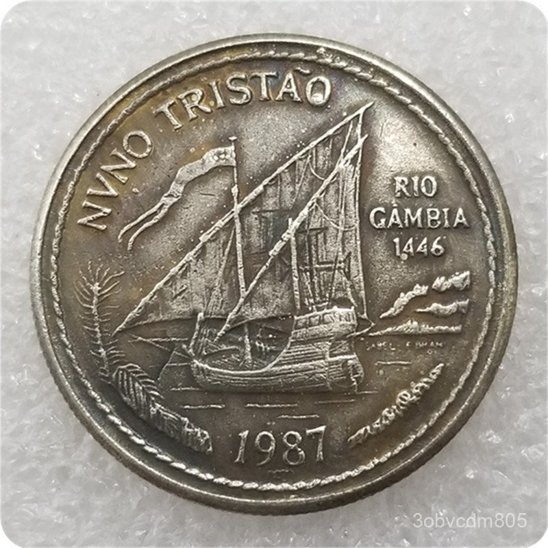 Kerajinan Koin Portugis1987-100-Koin Perak Peringatan Asing1846