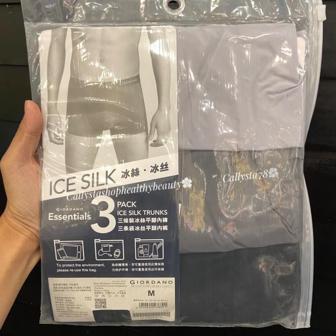 Giordano Essential Underwear Ice Silk Boxer Pria 1 Pack 3 Pcs Boxer Giordano Size S M L Xl Xxl Origi