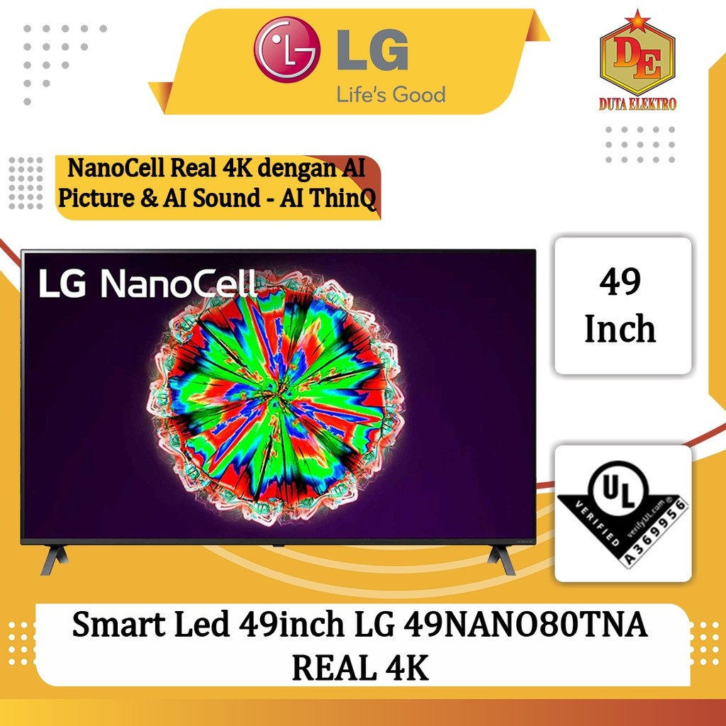 Smart Led 49inch LG 49 NANO 80 TNA REAL 4K TV
