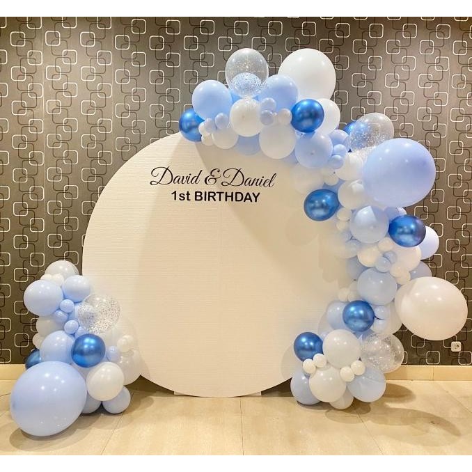monggo] Dekorasi backdrop bulat styrofoam dan balon diameter 2m