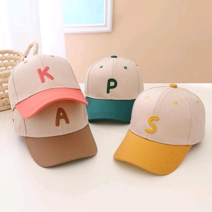 Terlaris 2-7 tahun | IMPORT | Topi Baseball Inisial Huruf A C D F G K P S Nama Anak Bayi Balita Laki