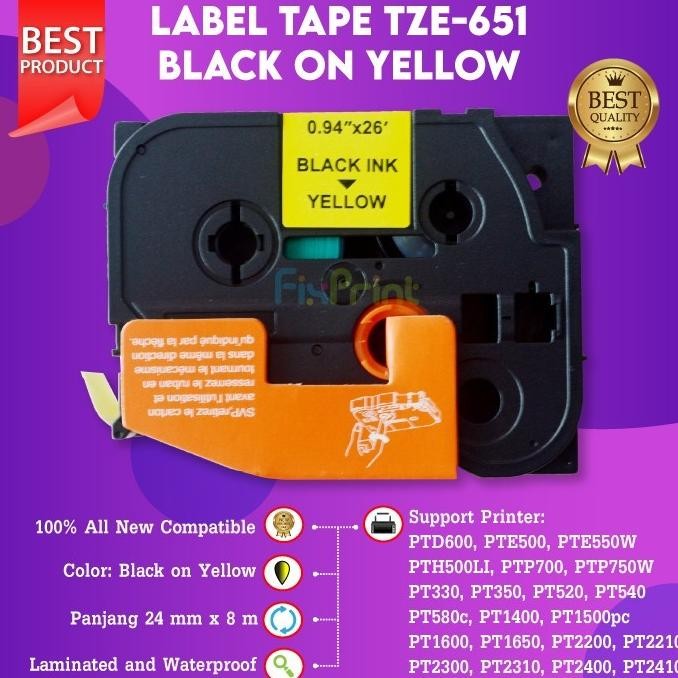 

BRG BARU Label Tape Tze231 631 Casette 9 12 18 24 36 mm Black on Yellow White