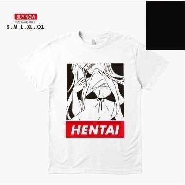 Kaos T Shirt Pria Hentai Senpai Anime Cosplay