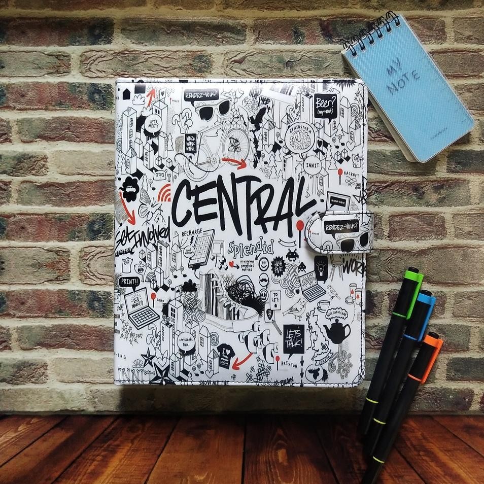 

Binder Motif Central Uuran A5 20Ring Dan B526Ring Bahan Ulit Inteti Binder Aethetic Gloy