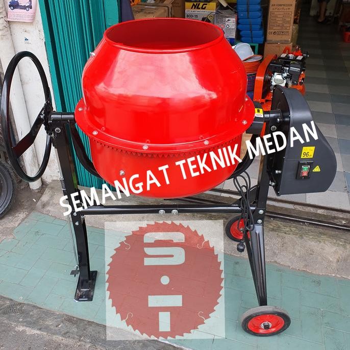MESIN MOLEN PENGADUK ADUK SEMEN MINI LISTRIK CONCRETE MIXER 180 LITER KAR