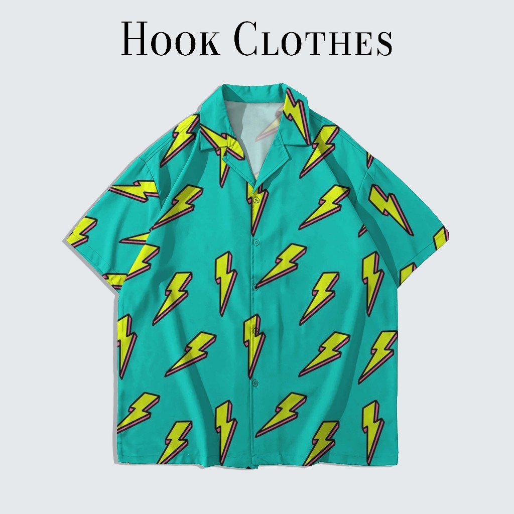 HOOK CLOTHES Kemeja Lightning Yellow Style Fashion Print | HK011