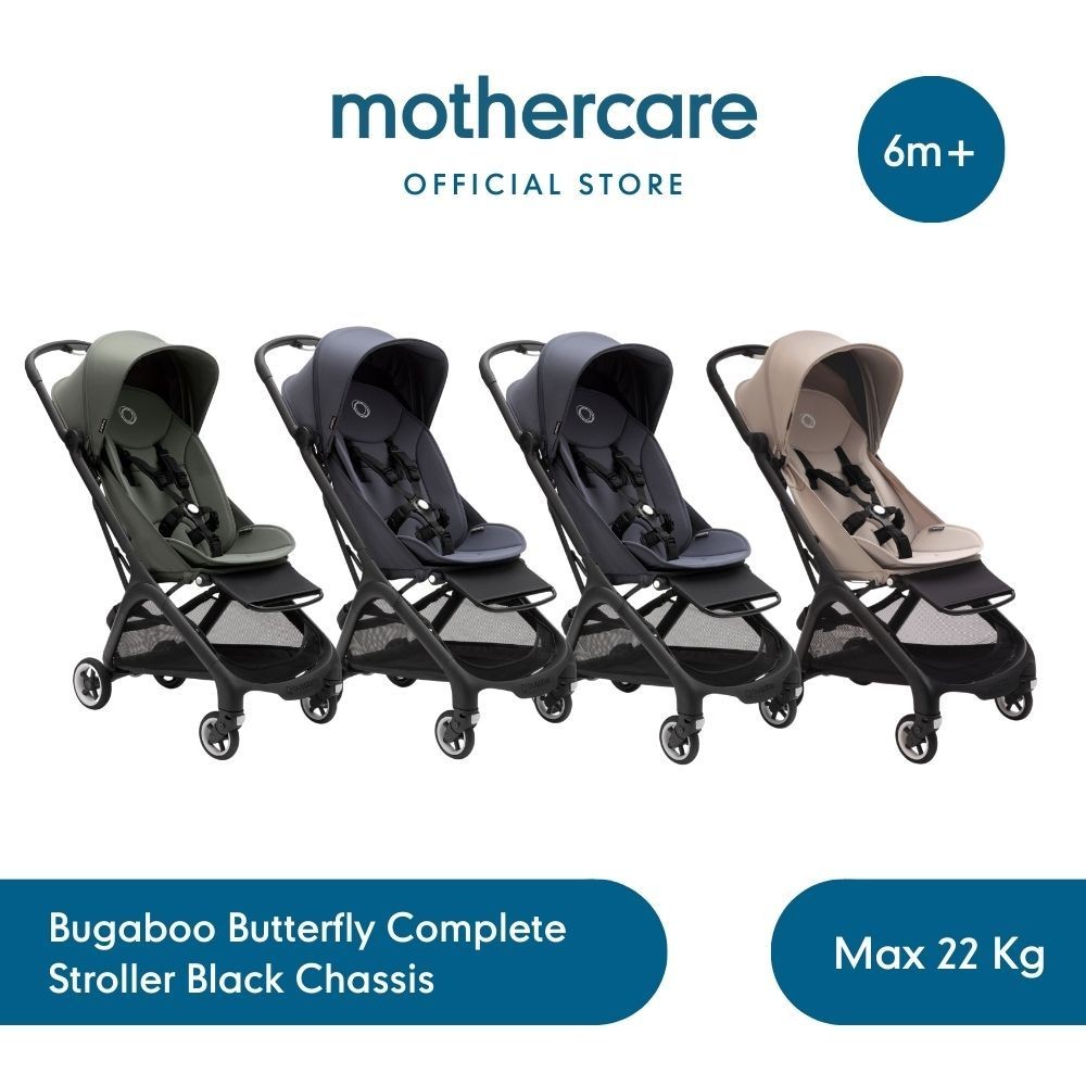 Bugaboo Butterfly Complete Stroller Black Chassis - Kereta Dorong Lipat Bayi Travelling