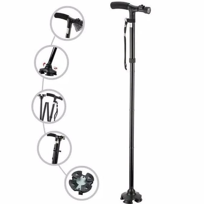 Trusty Cane Alat Tongkat Bantu Jalan Manula Lipat Lampu Led Original Dan Terpercaya