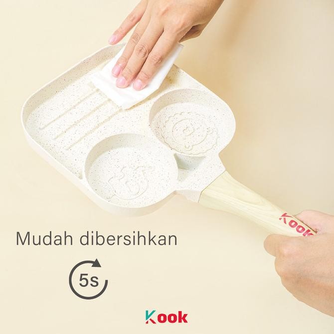 KOOK Brunch Pan - Alat Masak Panci Wajan Sarapan Anti Lengket Telur Cetak Sosis Sayur Pancake Martab