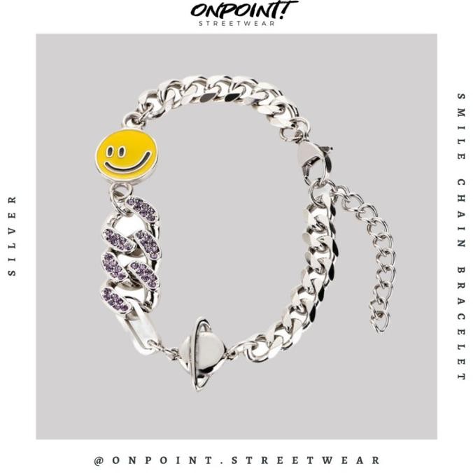 Smile Saturn Bracelet - gelang pria rantai gelang pria aksesoris fashion gelang tangan wanita unisex