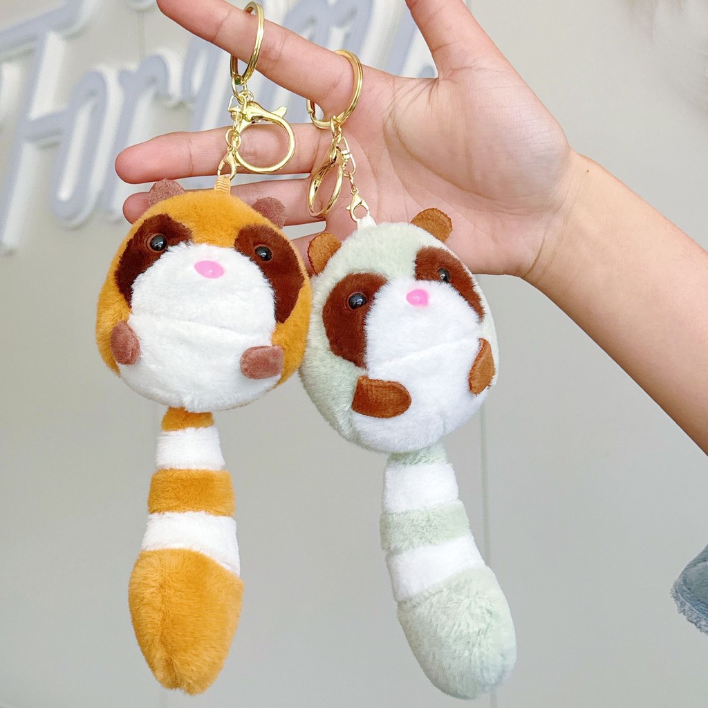 Little Raccoon Pendant Plush Doll Keychain Backpack Decoration