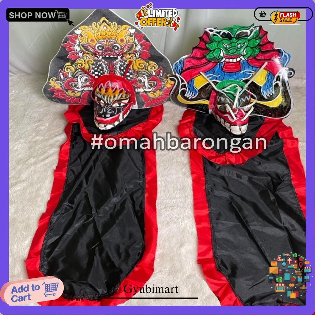 Mainan Anak Stelan Kaos Celana Reog Ponorogo Dan Barongan Devil Caplokan Spon Free Embong Kemul Terl