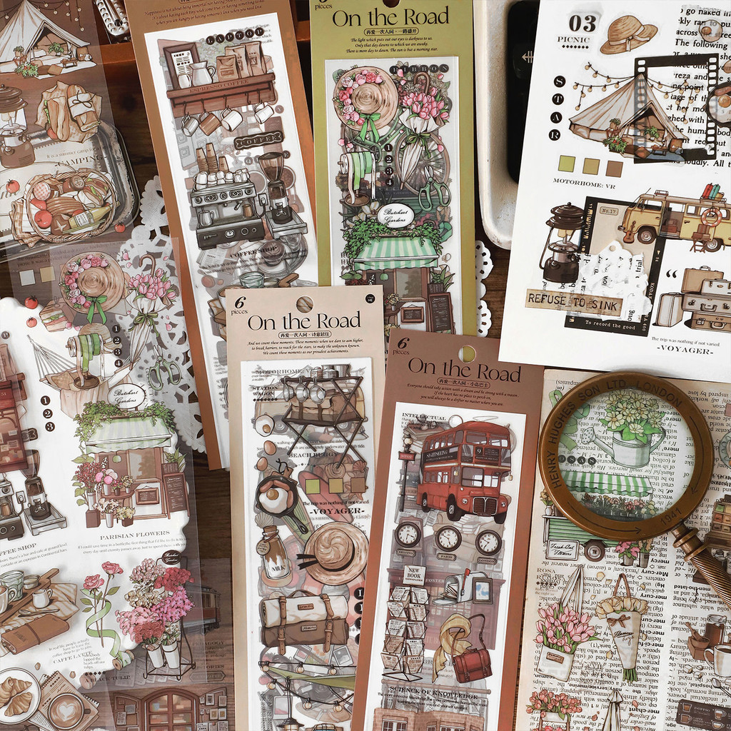 

Stiker Jurnal Vintage Tahan Air Stiker Dekoratif Kecil untuk Jurnal