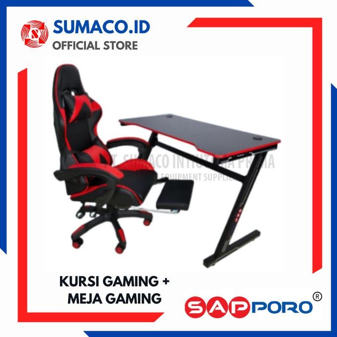 NEW Meja dan Kursi Set Gaming || Yasika - YGS-01 (MERAH)
