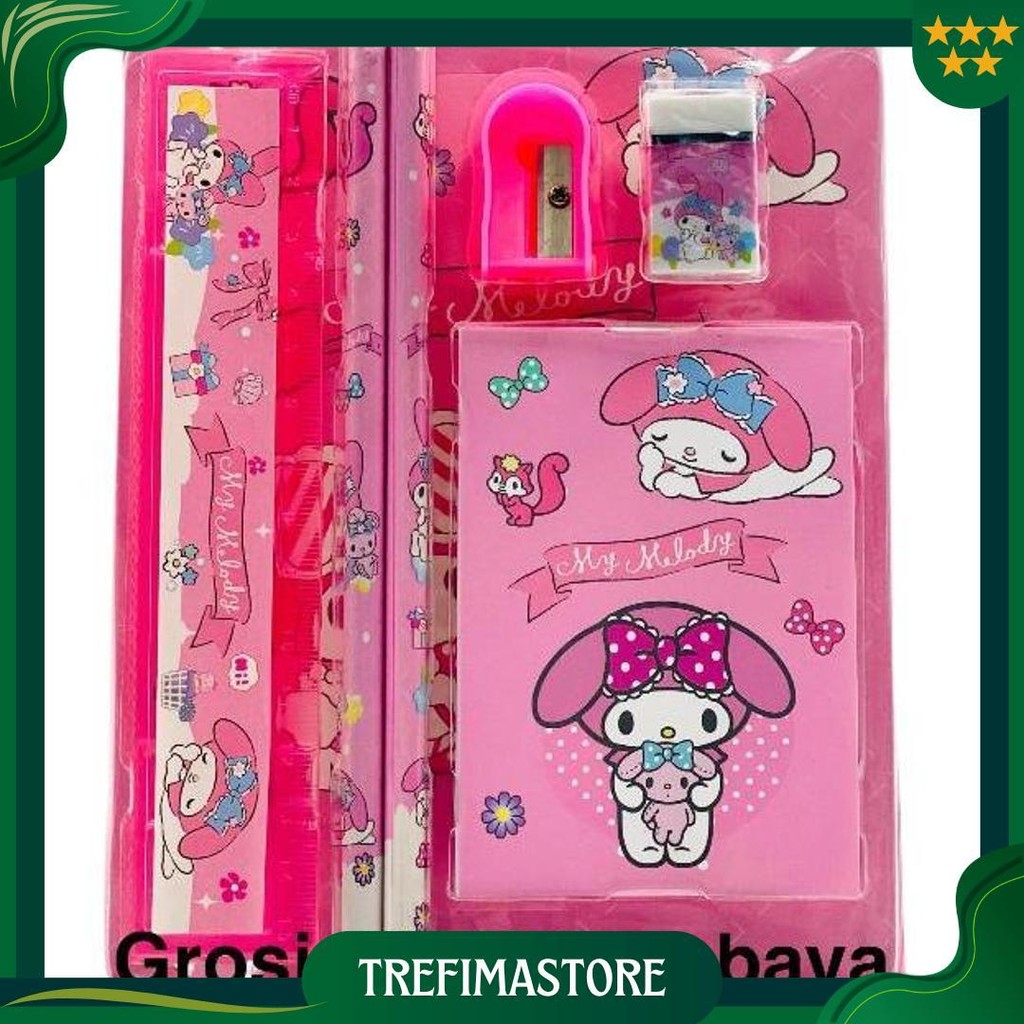 

Paket Alat Tulis / Study Set / Stationery Set Kotak Pensil Sanrio My Melody Cinnamorol Kuromi 2 Promo Puncak