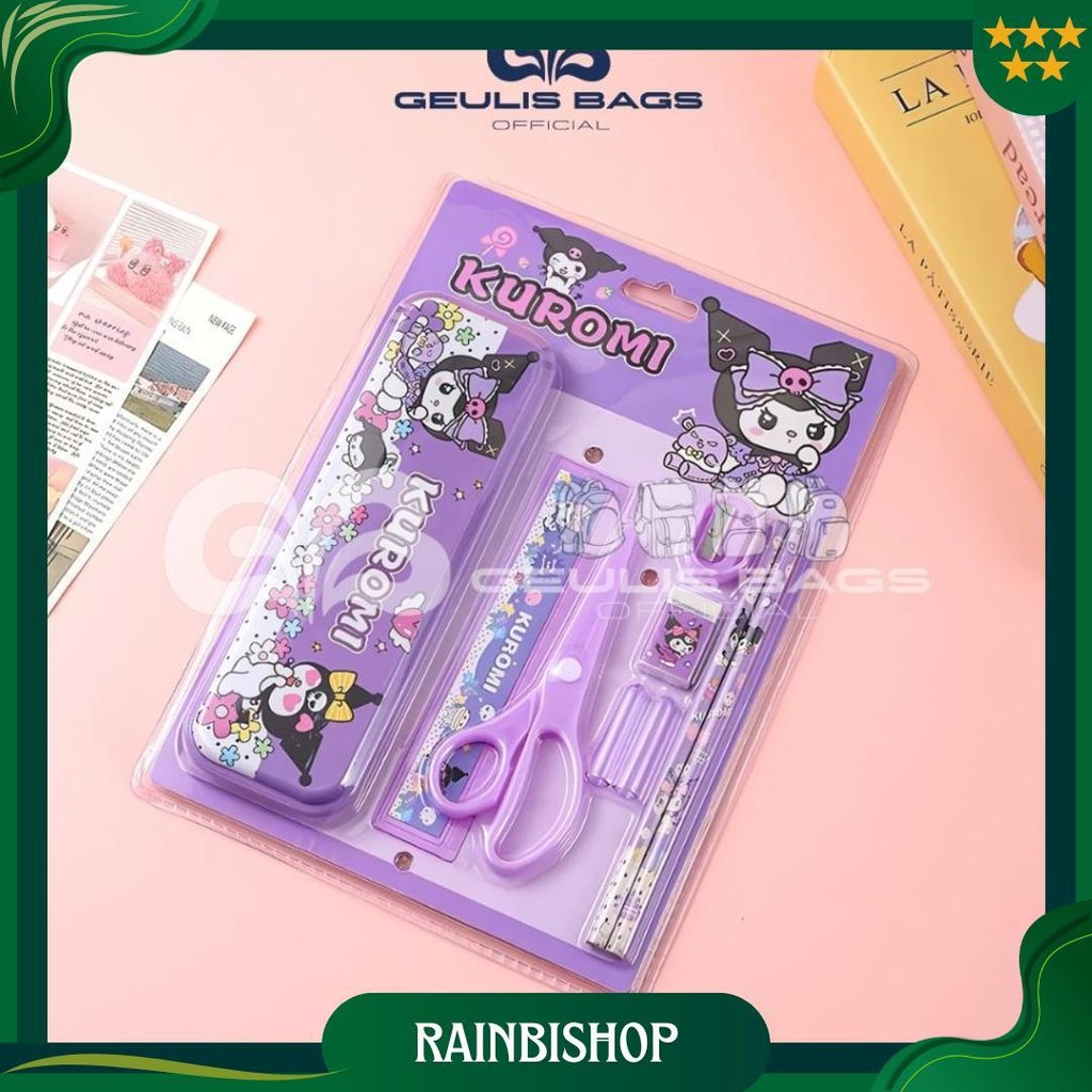 

Geulis Bags Studen Set Alat Tulis Sekolah Karakter Kuromi Cinamonrol My Melody 7 In 1 Promo