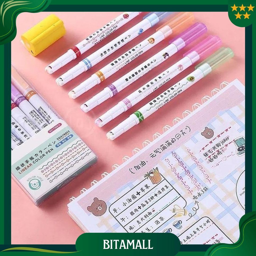 

Sms Spidol Garis Aesthetic Warna Warni Spidol Garis Motif Lucu 1 Set 6 Pcs Pulpen Roller Pen Higlighter Random Spidol Garis Line Marker Alat Tulis Kantor Promo