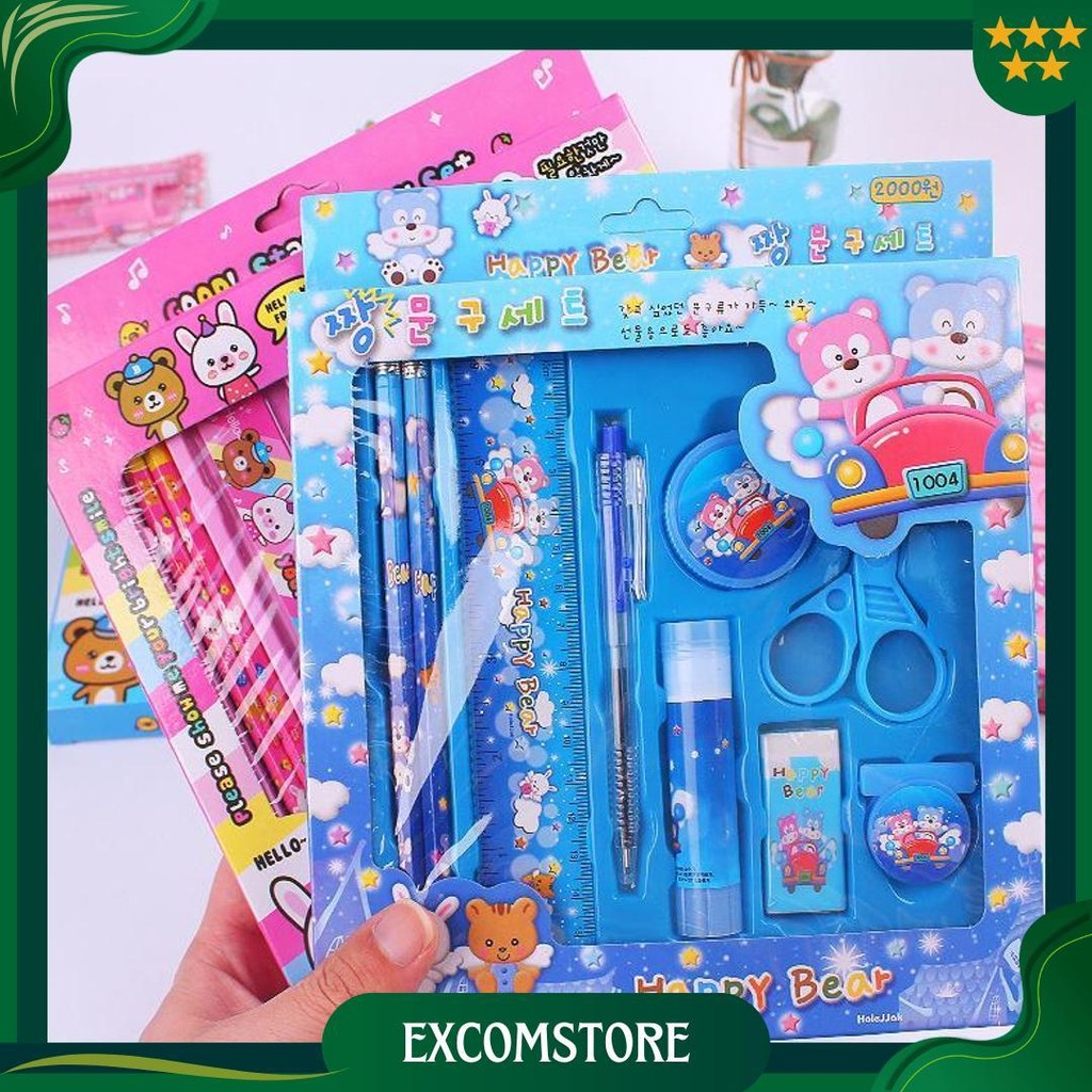 

2009 Pencil Set 9 In 1 Alat Tulis Sekolah Anak Lengkap Promo