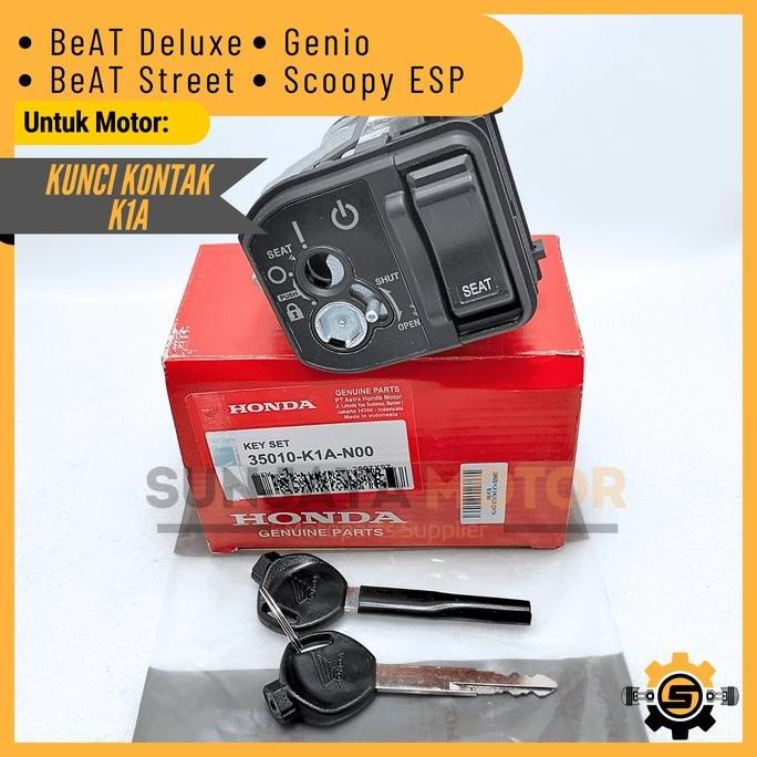 Kunci Kontak Set K1A Keyset Original Honda Beat Deluxe Genio Scoopy Esp Beat Street New Kunci Motor 