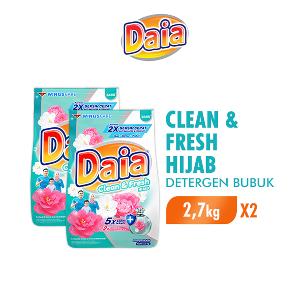 Daia Detergen Bubuk Clean & Fresh Hijab 2,7 kg x2