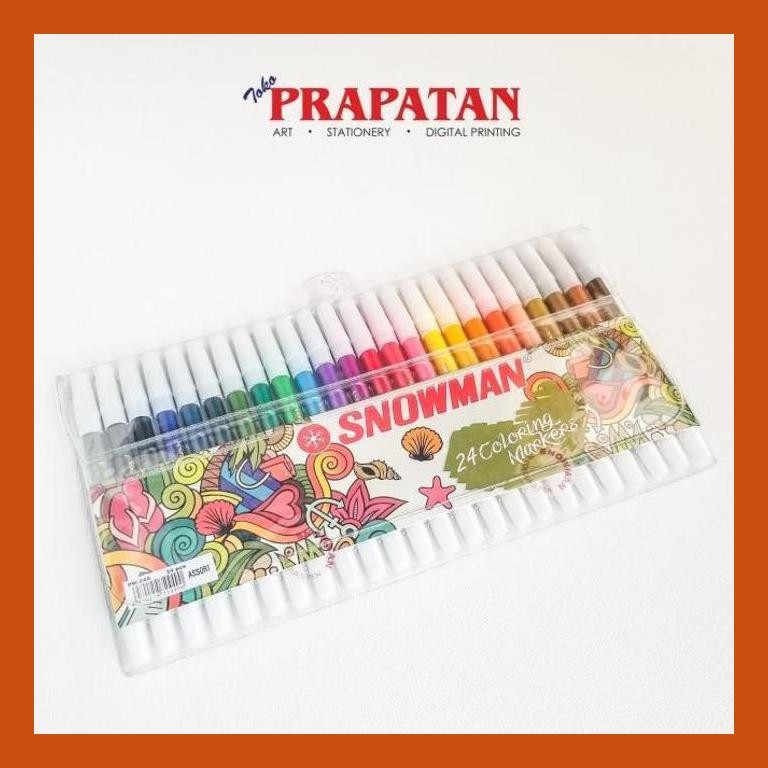 

[ PERALATAN LUKIS / GAMBAR ] SPIDOL SNOWMAN / SNOWMAN MARKER SET 24 WARNA PACKING AMAN
