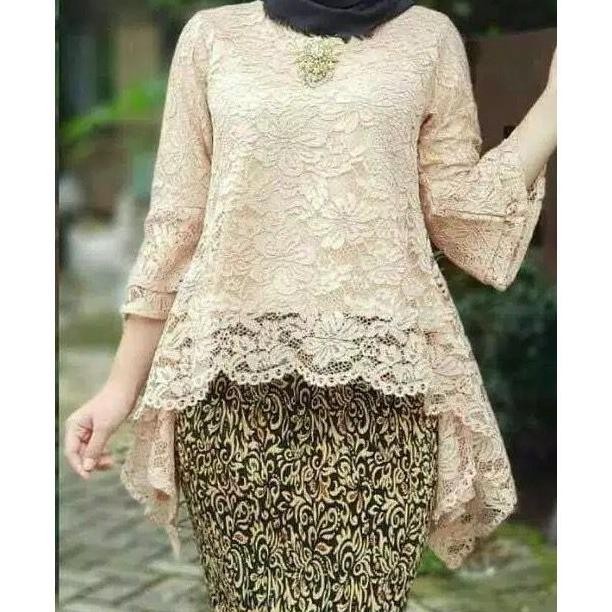 GHJ atasan kebaya rinjani/kebaya brukat terbaru/kebaya brukat modern varian warna/ HITAM TERLARIS