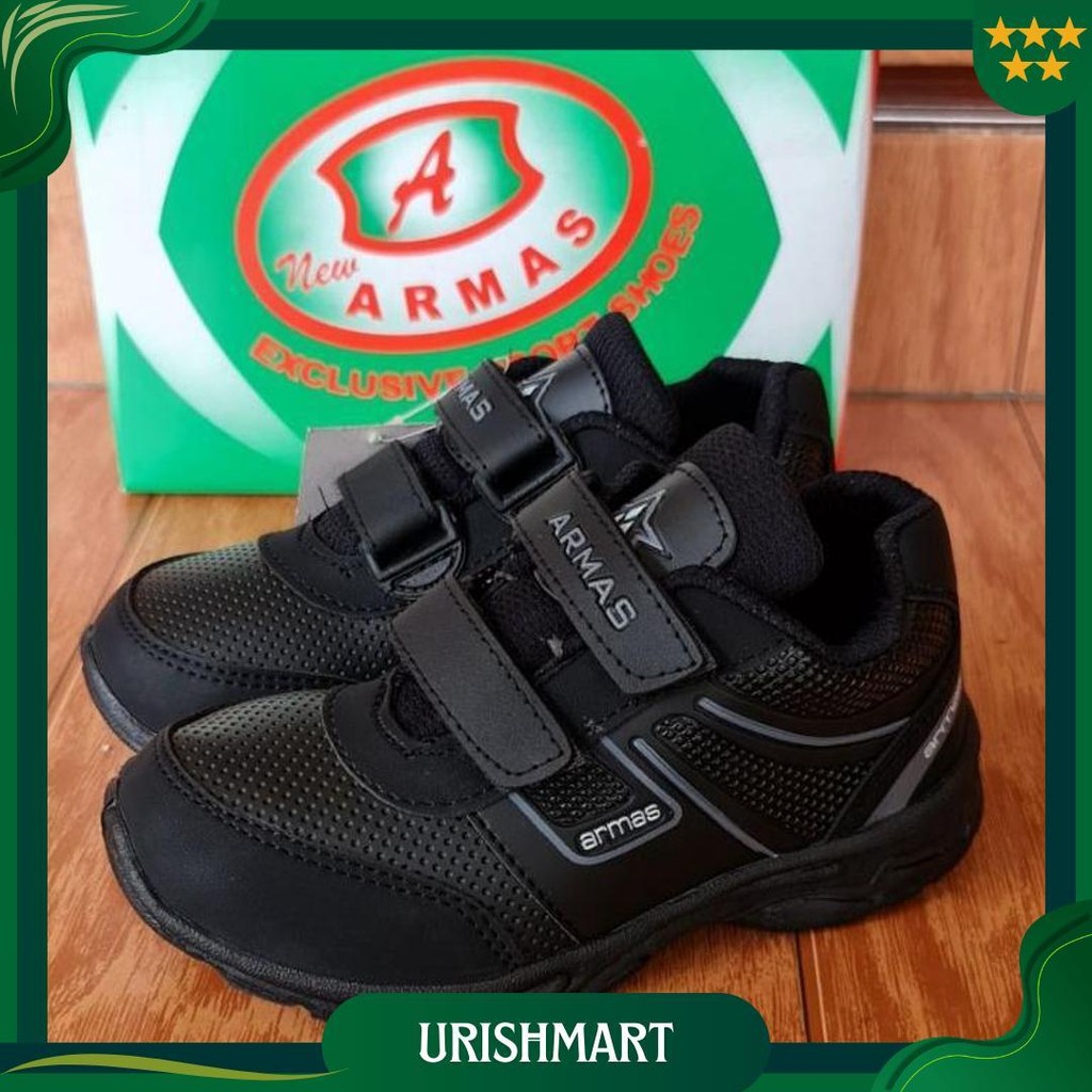 Sepatu Anak Sekolah Original Armod-Armas Crv Sepatu Hitam Polos Promo