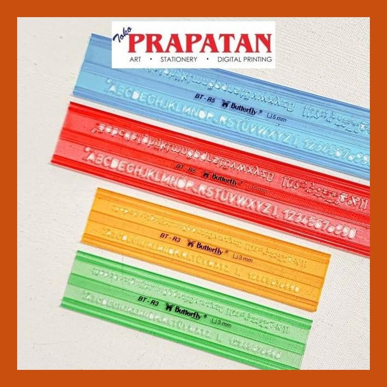 

[ PERALATAN LUKIS / GAMBAR ] PENGGARIS MAL HURUF 3MM BUTTERFLY BT-R3 / STENCIL GOOD QUALITY