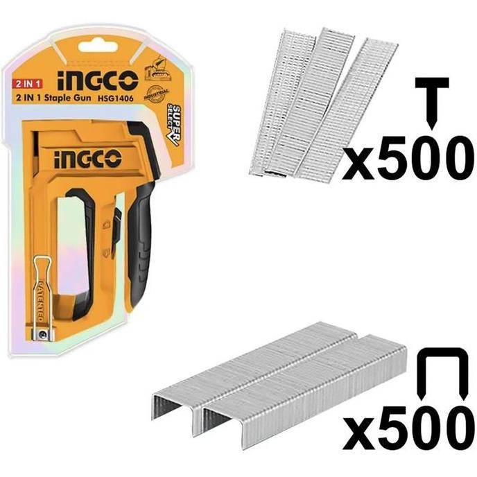 

Staples Gun 2-In-1 / Stapler Steples Tembak Staple Gun Ingco Hsg1406 Alat Binder Original Dan Terpercaya