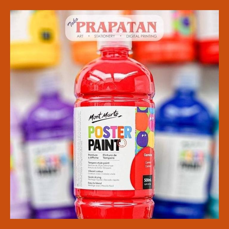 

[ PERALATAN LUKIS / GAMBAR ] MONT MARTE POSTER PAINT 500ML | KIDS WASHABLE HAND PAINTING SIAP KIRIM