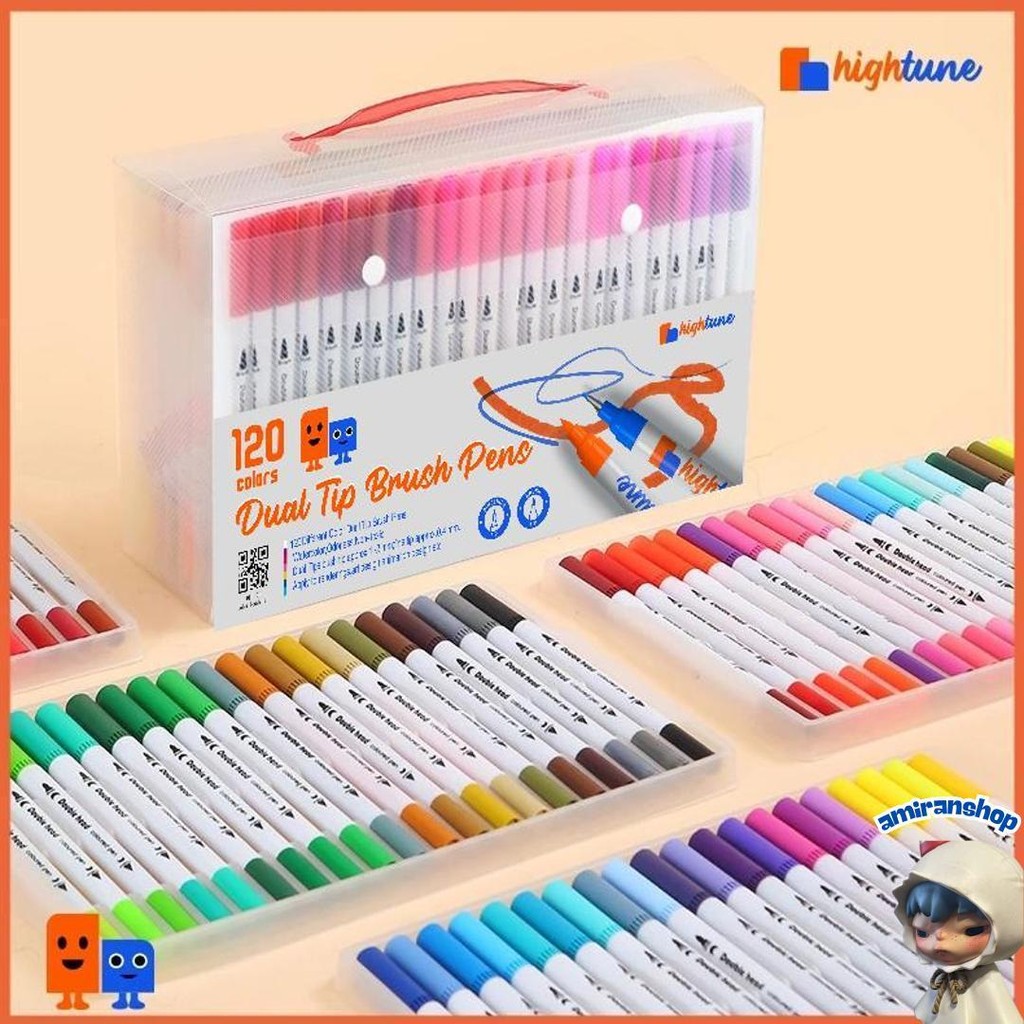 

Hightune Spidol Warna Set 12/36/60/80/100/120 Spidol Brush Pen 2 Tips Spidol Set Marker Drawing Pen Diskon