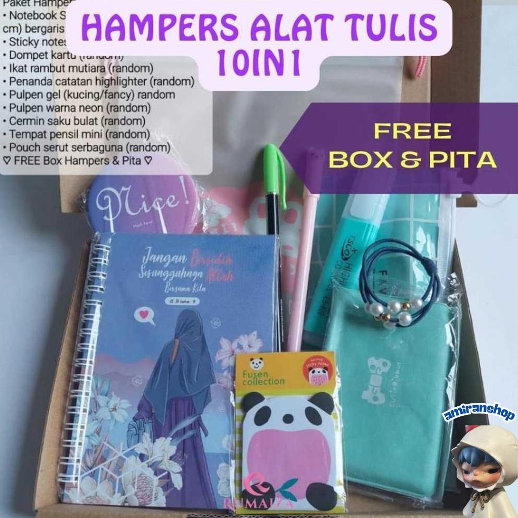 

(10 Pcs/Pack) Paket Alat Tulis 10In1 /Kado Siswa Murid/ Alat Tulis Set /Kado Lucu/ Hampers Kado Unik Murah