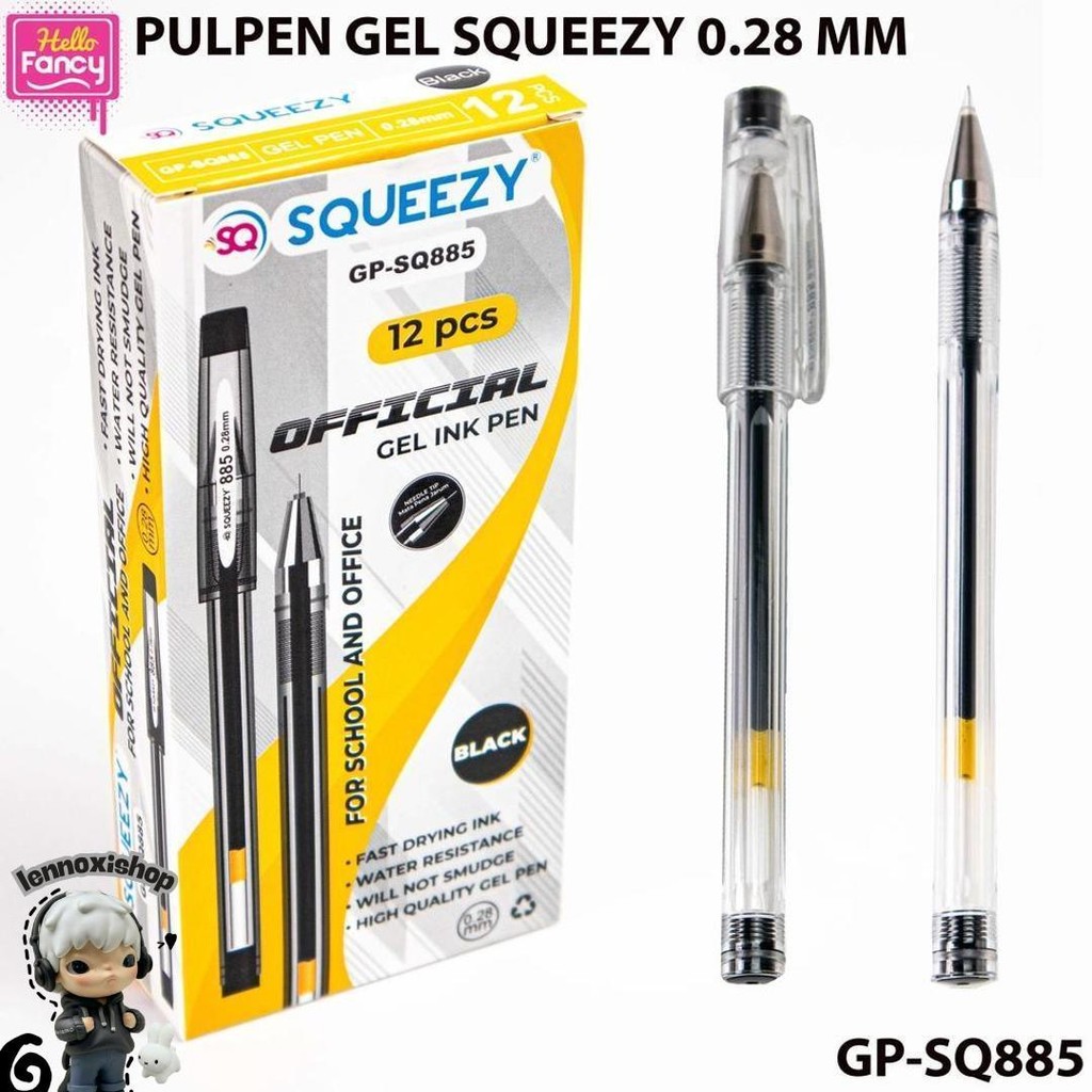 

Gel Pen / Pulpen Gel / Pena Hitam / Gell Pen 0.28 Mm 1 Pak Isi 12 Pcs Gp-Sq885 Diskon
