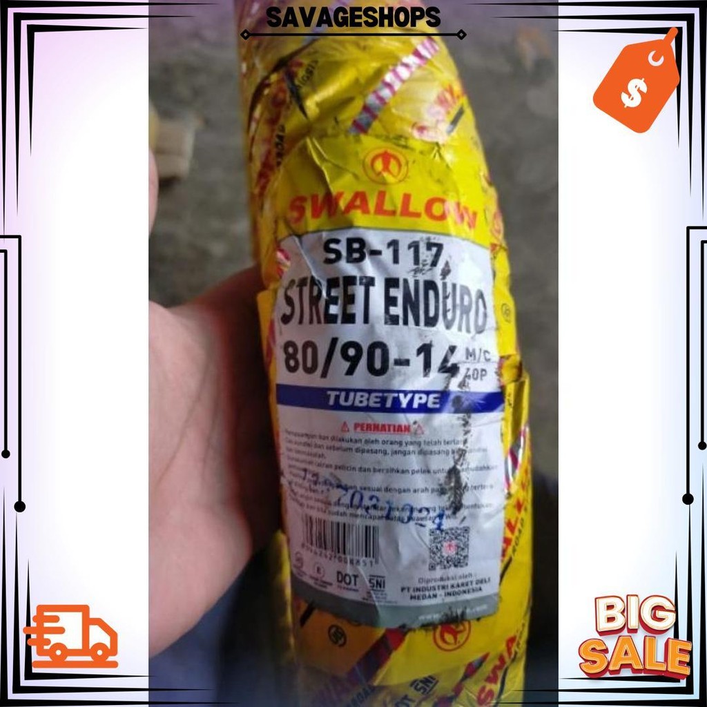 Ban Motor Swallow Sb117 Street Enduro/ Semi Trail (Tubetype) 80/90-14, 90/90-14, 80/90-17, 70/90-17 