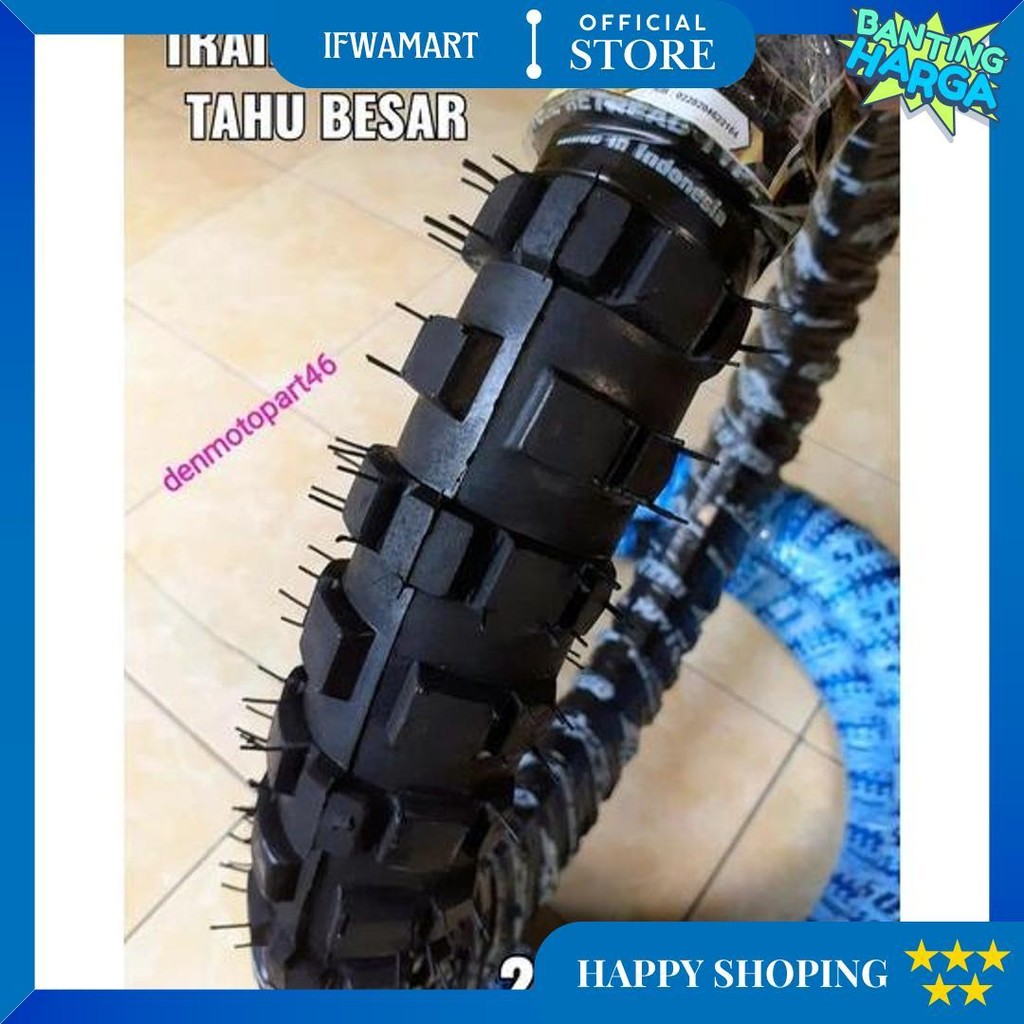Promo - Ban Luar Motor Trail Cross Cros Cangkul Tahu Besar 275 Atau 80/90 Bebek Ring 17 Cod