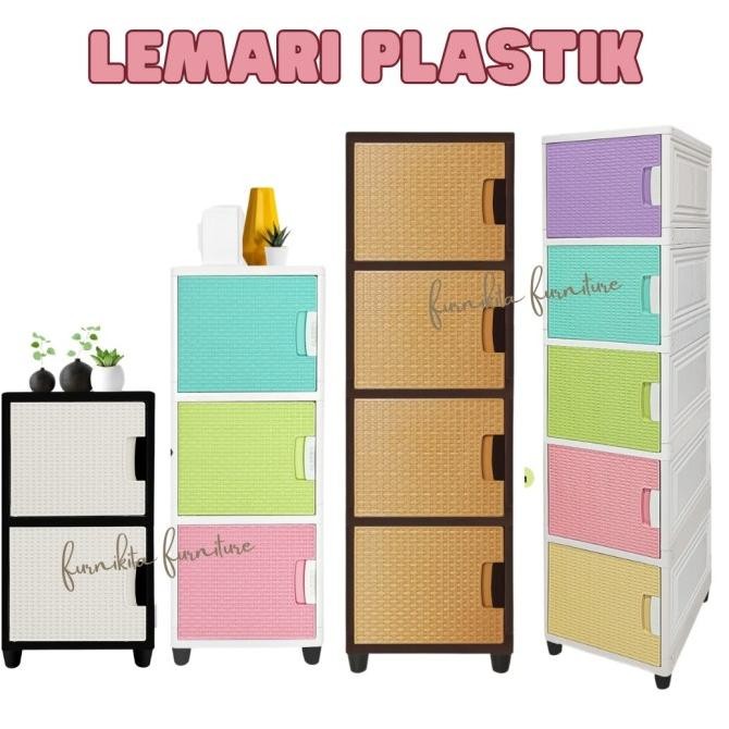 LEMARI PLASTIK PORTABLE SERBAGUNA / RAK BUKU / RAK HELM / RAK JILBAB HC