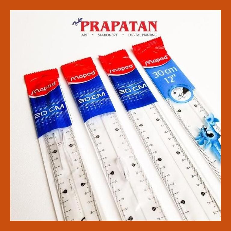 

[ PERALATAN LUKIS / GAMBAR ] MAPED ESSENTIALS RULER WITH/WITHOUT HANDLE 20/30CM SIAP KIRIM