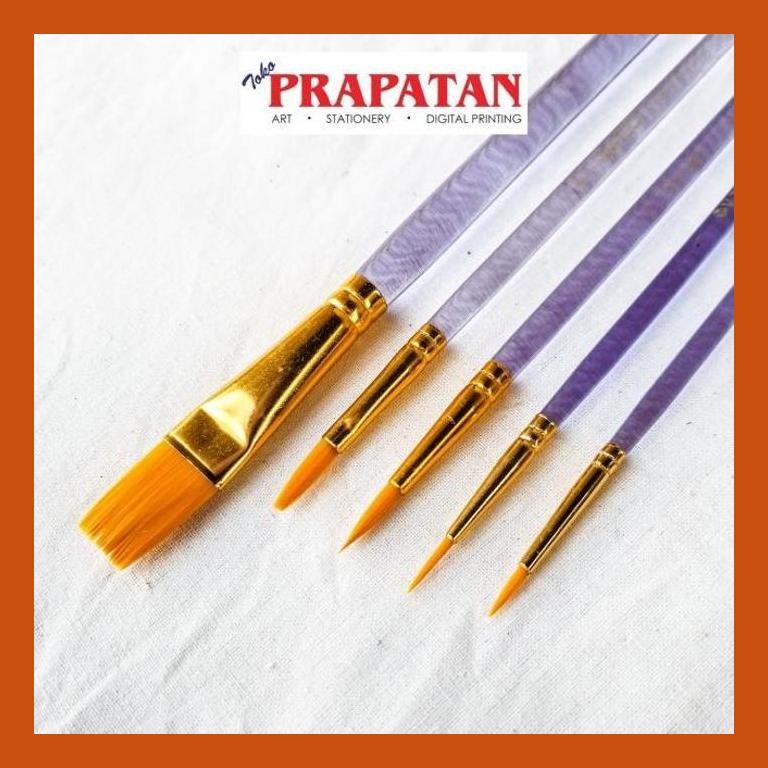 

[ PERALATAN LUKIS / GAMBAR ] KUAS LUKIS V-TEC SET 5 PCS VT005/5 / V-TEC PAINT BRUSH COD