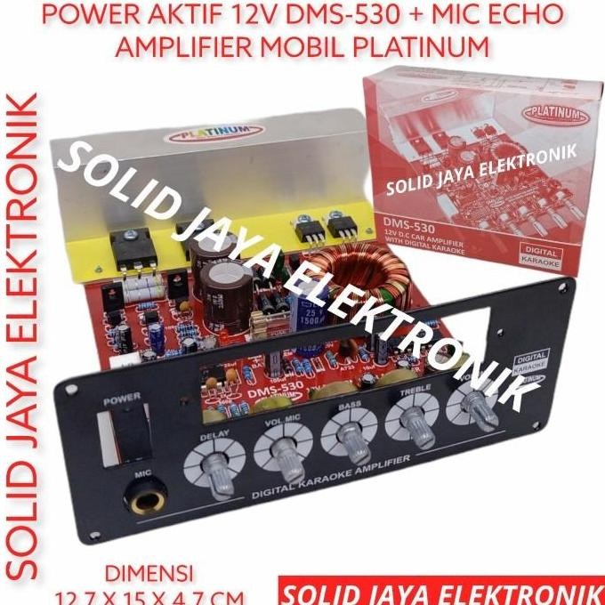 KIT POWER SPEAKER AKTIF MONO 12V DMS 530 MP3 BT V5 BLUETOOTH NON MP3 AKI ACCU MOBIL CAR AMPLIFIER WI