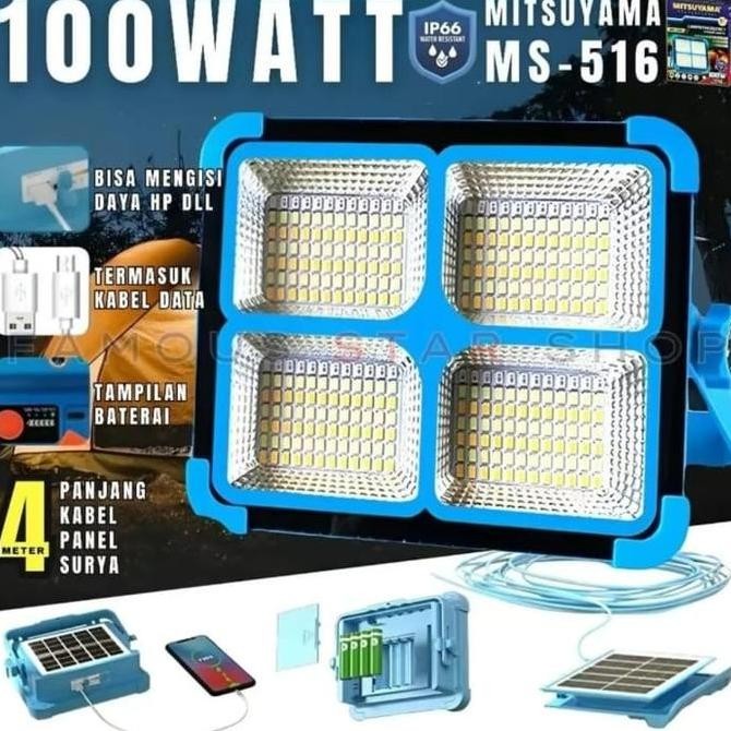 LAMPU EMERGENCY TENAGA SURYA / MATAHARI MITSUYAMA MS-516 100 WATT - SUPER TERANG - TAHAN LAMA - BISA