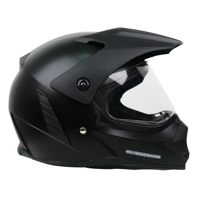 Cargloss Supermoto Helm Full Face - Black Doff Original Dan Terpercaya