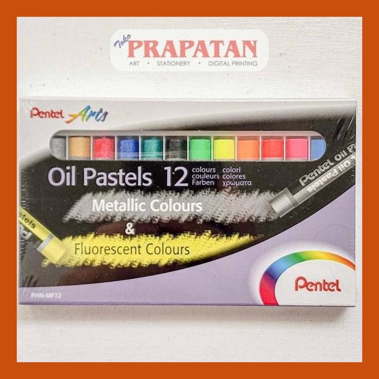 

[ PERALATAN LUKIS / GAMBAR ] PENTEL MF-12 OIL PASTEL METALLIC FLUO SET 12C | KRAYON MINYAK PACKING AMAN