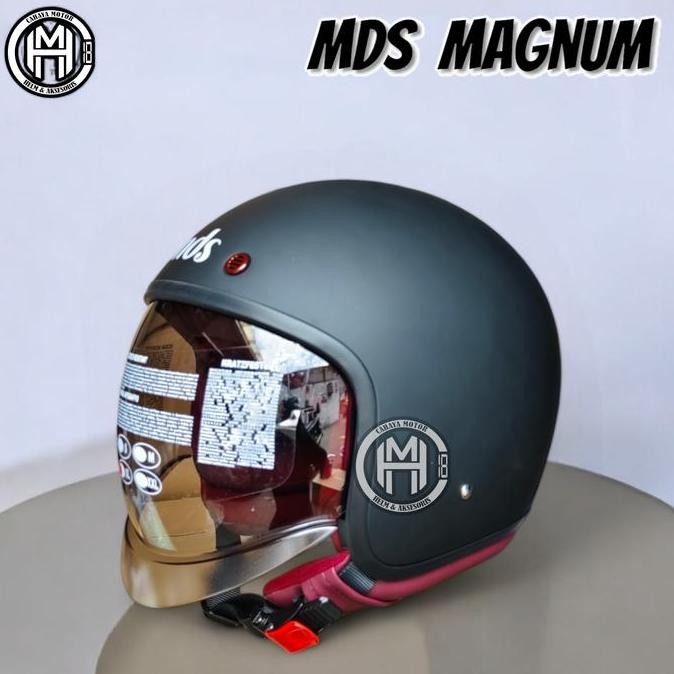 Helm Mds Magnum Retro Solid Original Helm Dewasa Pria Wanita Original Dan Terpercaya