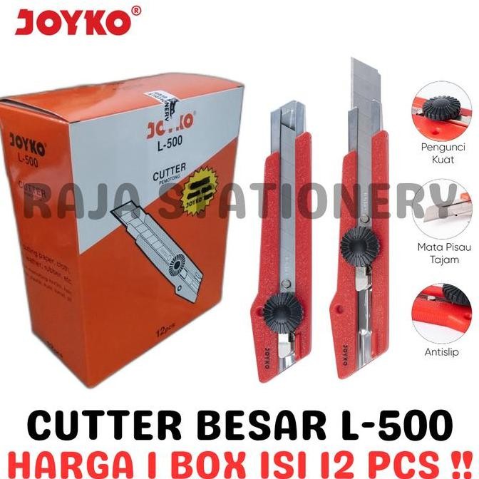 

JOYKO CUTTER BESAR L500 PISAU POTONG PEMOTONG KERTAS SILET L-500 LUSIN BOX [12PCS] ORIGINAL DAN TERPERCAYA