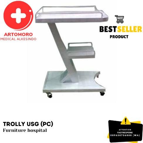 Trolley USG rumah sakit | klinik | instrumen medis | ECG | EKG | USG