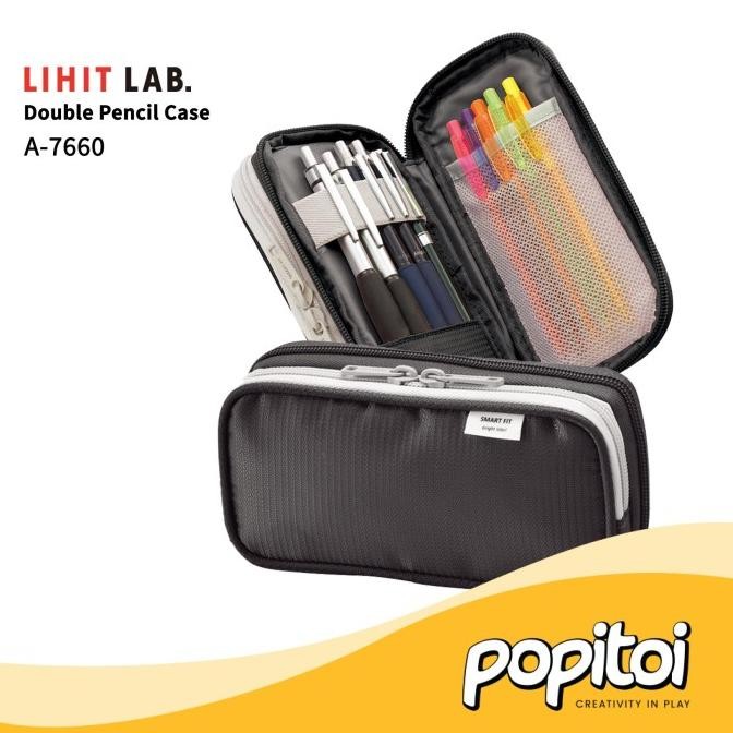 

TERLARIS - Lihit Lab A-7660 Double Pencil Case Small Tempat Kotak Pensil Mini
