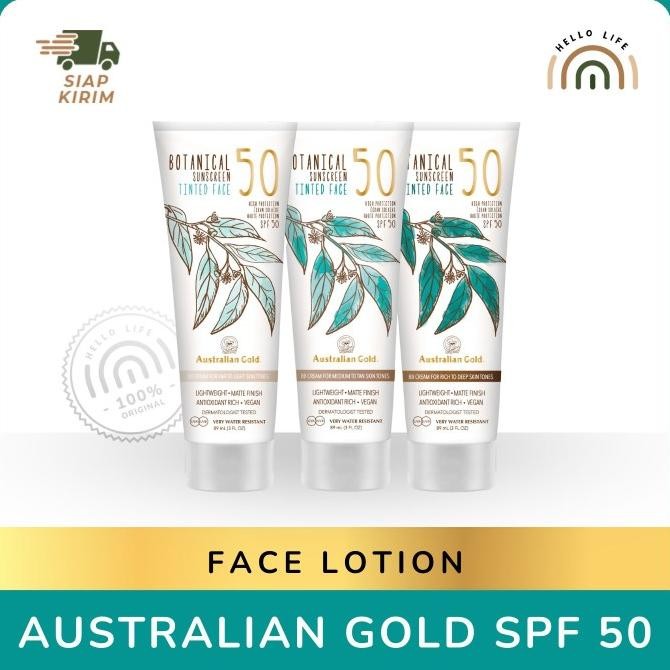 TERLARIS - AUSTRALIAN GOLD Botanical Sunscreen Tinted Face BB CREAM SPF 50